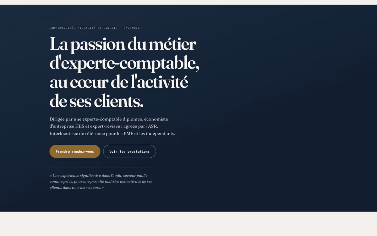 La page d'accueil de la Fiduciaire Bremond, après reconstruction