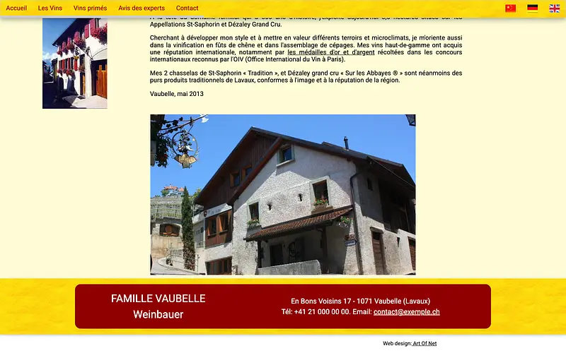 La page histoire du Domaine Vaubelle, avant reconstruction