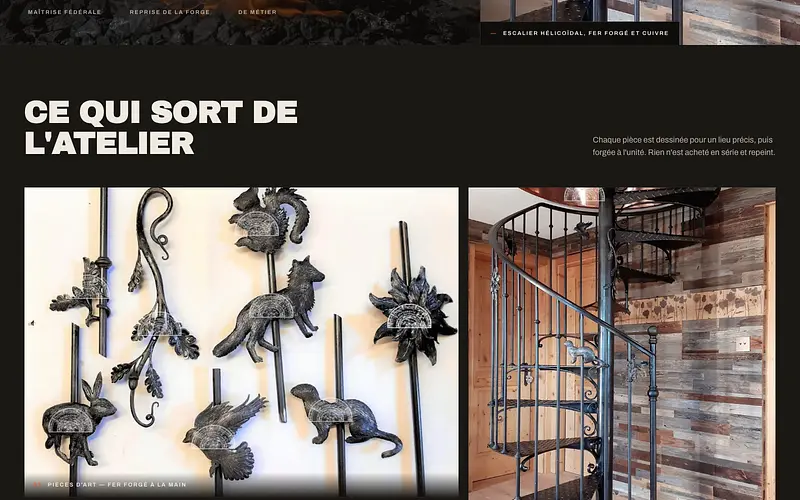 Les pièces forgées de la Forge Vernay, après reconstruction