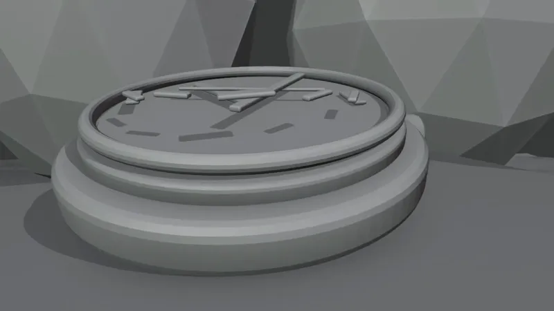 Guide Blender, 5,5 s, gros plan sur le cadran