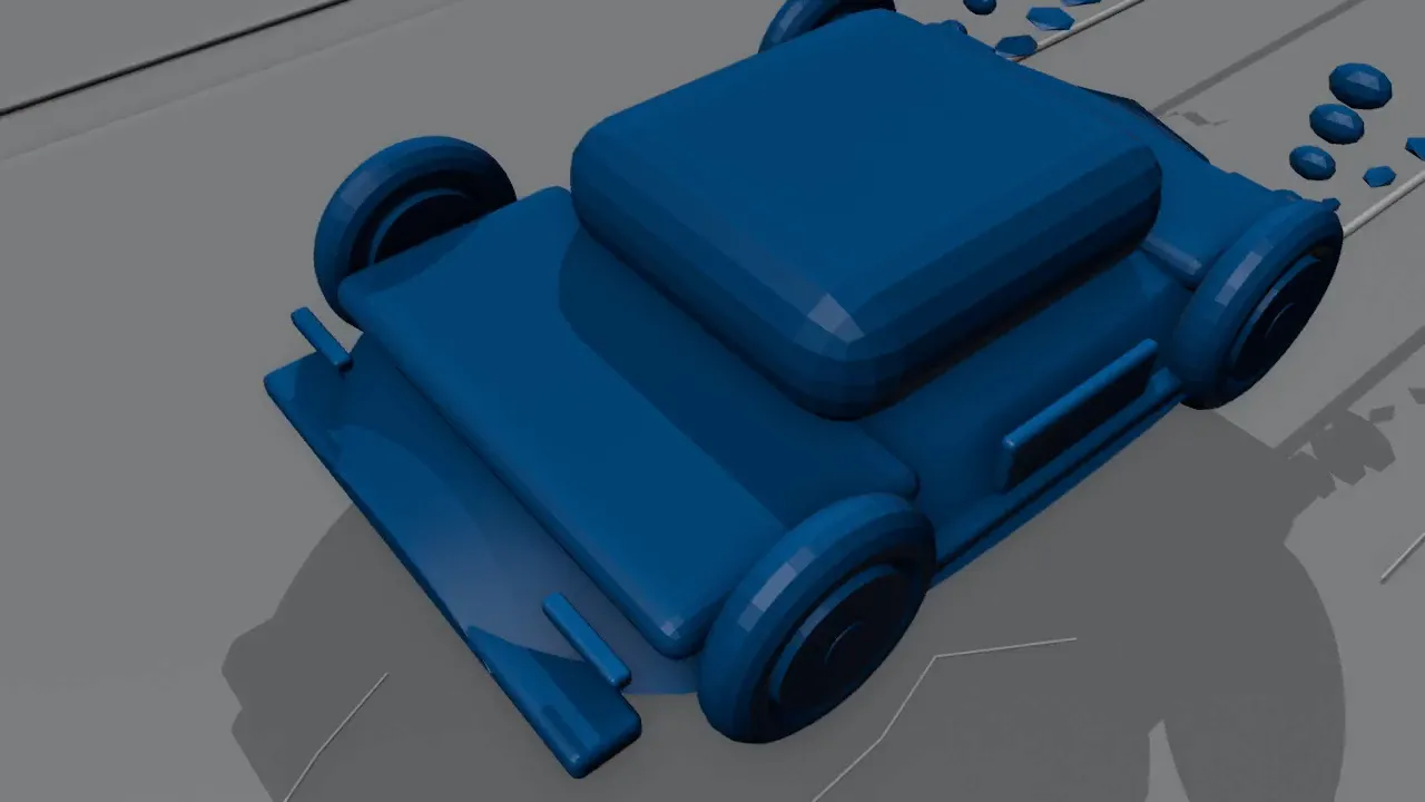 Le guide caméra préparé dans Blender pour Supercar Atacama